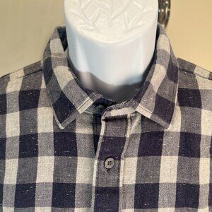 UNTUCKit Men's gray and blue flecked Slim Fit long sleeve Flannel XL EUC
